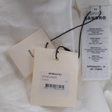 Sandro Women's White Linen Blend Ruffle Dress Size 40 FR 12 UK 8 US SFPRO02791
