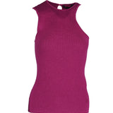 Maje Women's Pink Rib Knit Asymmetric Tank Top Size 36 FR 8 UK 4 US MFPPU00492
