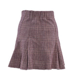 Maje Women's Bordeaux Check Wool Blend Short Skirt Size 36 FR 8UK 4US MFPJU00875