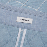 Sandro Paris Women's Blue Front Zip Short Skirt Size 34 FR 6 UK 2 US SFPJU00611