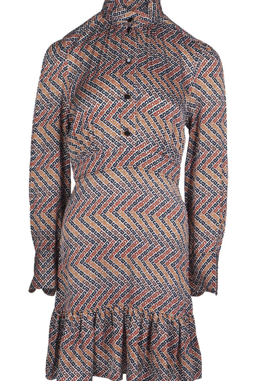 Sandro Paris Women's Multicolour Satin Long Sleeve Shirt Dress Size 34 XS UK 6