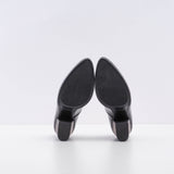 Hogan Women's Black Leather H577 Decollette Heels Size 37 EU 4 UK 7 US