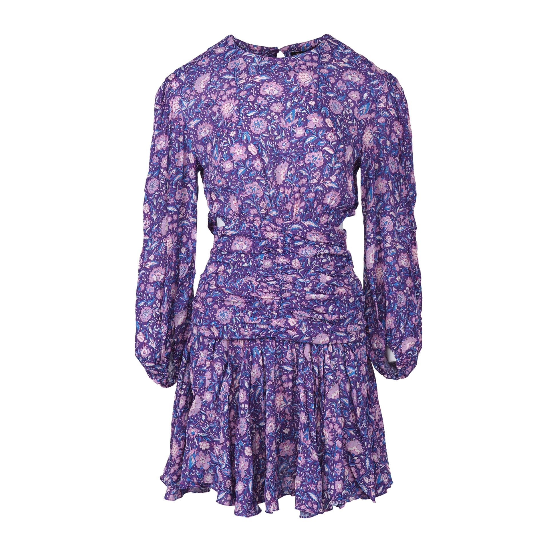 Maje Women's Purple Floral Flowing Short Dress Size 40 FR 12 UK 8 US MFPRO02586
