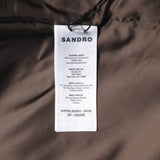 Sandro Paris Men's Khaki Virgin Wool Blend Overshirt Jacket Size XL SHPBL00963