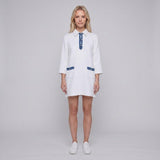 Sandro Paris Women's White Collared Short Tweed Dress Size 36 S 8 SFPRO03498