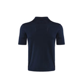 Sandro Men's Navy Knitted Zip Short Sleeve Polo Shirt Size XS SHPTR00344