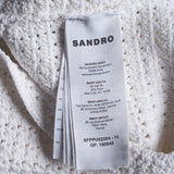 Sandro Women's White Knit Logo Cropped Top Size 34 FR 6 UK 2 US SFPPU02284