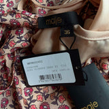 Maje Women's Pink Floral Draped Satin Dress Size 36 FR 8 UK 4 US MFPRO02652