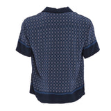Sandro Men's Navy Viscose Short Sleeve Shirt Size S SHPCM01082 RRP:195EUR