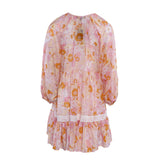 Maje Women's Pink Silk Blend Short Floral Dress Size 36 FR 8 UK 4 US MFPRO02510