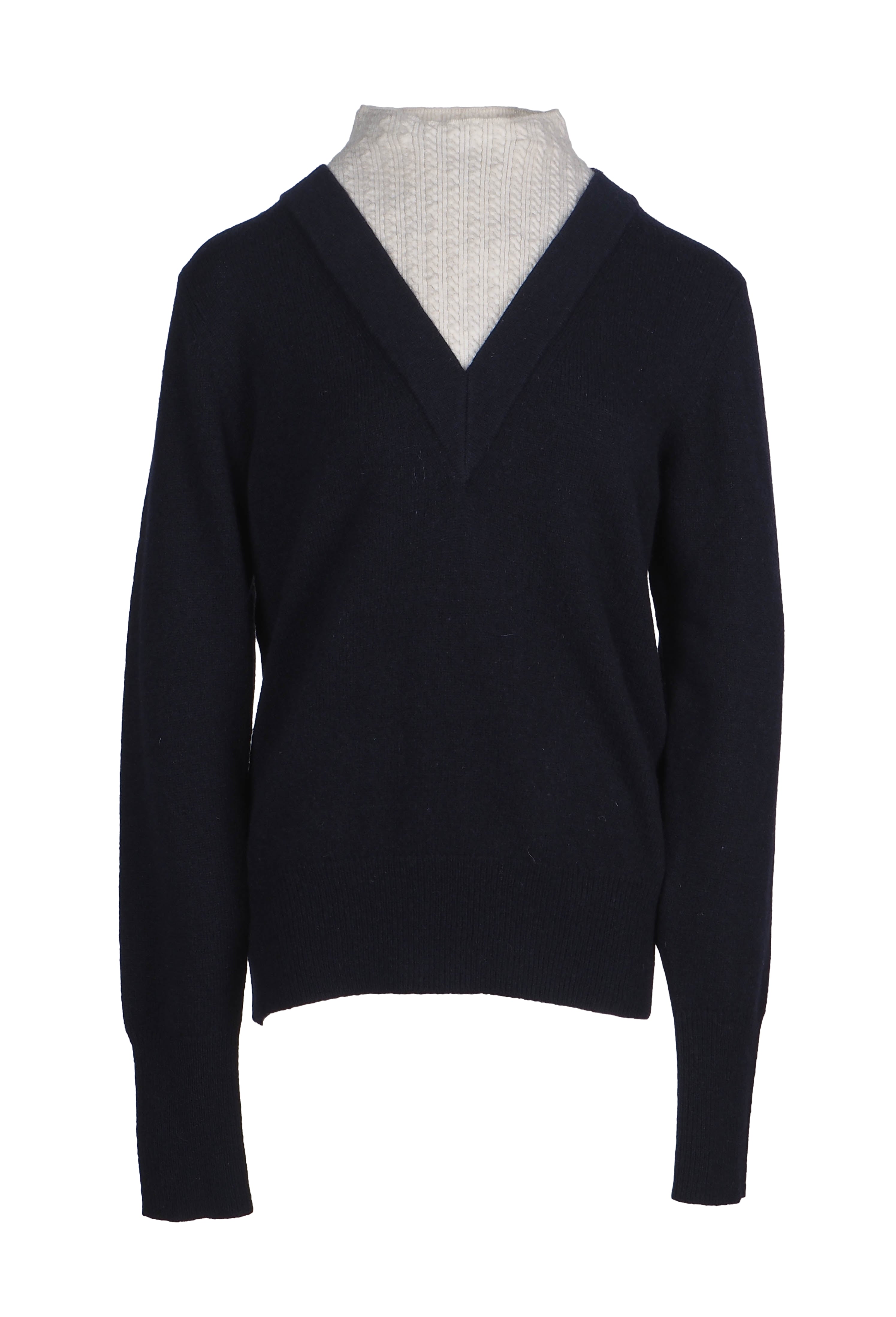 Sandro Women's Navy Knit Wool Blend Sweater Size 38 FR 10 UK 6 US S2691H