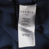 Sandro Paris Blaues, ärmelloses Viskose-Langkleid für Damen, Größe 36 FR 8 UK R20500E