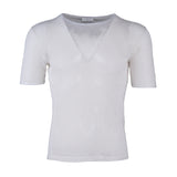 Sandro Paris Men's Ecru Open Knit Short Sleeve Cotton T-Shirt Size S T11061S