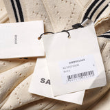 Sandro Paris Women's Ecru Knit Sleeveless Cropped Top Size 0 XS UK 6 SFPPU01945
