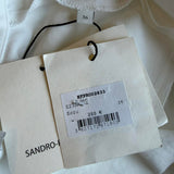 Sandro Paris Damen-Midi-Kleid in Ecru mit Knopfleiste und V-Ausschnitt, Größe 36 S, 8 SFPRO02833