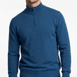Hackett London Men's Blue Knit Zip Cashmere Blend Sweater Size 3XL HM702833
