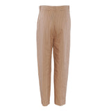 Maje Women's Beige Striped Linen Blend Trousers Size 38 FR 10 UK 6 US MFPPA00408