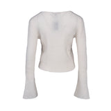 Maje Women's Ecru Knit Mohair Blend Cardigan Size 40 FR 12 UK 8 US MFPCA00293