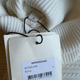 Sandro Paris Women's Ecru Wool Blend Turtleneck Jumper Size 2 M 10 SFPPU02045