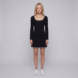 Sandro Damenkleid in A-Linie, schwarz, mit Strasssteinen, Größe 34FR, 6UK, 2US, SFPRO02695