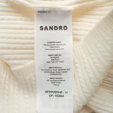 Sandro Paris Women's Ecru Wool Blend Turtleneck Jumper Size 2 M 10 SFPPU02045