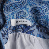 Sandro Women's Blue Floral Linen Blend Dress Size 36 FR 8 UK 4 US SFPRO02896