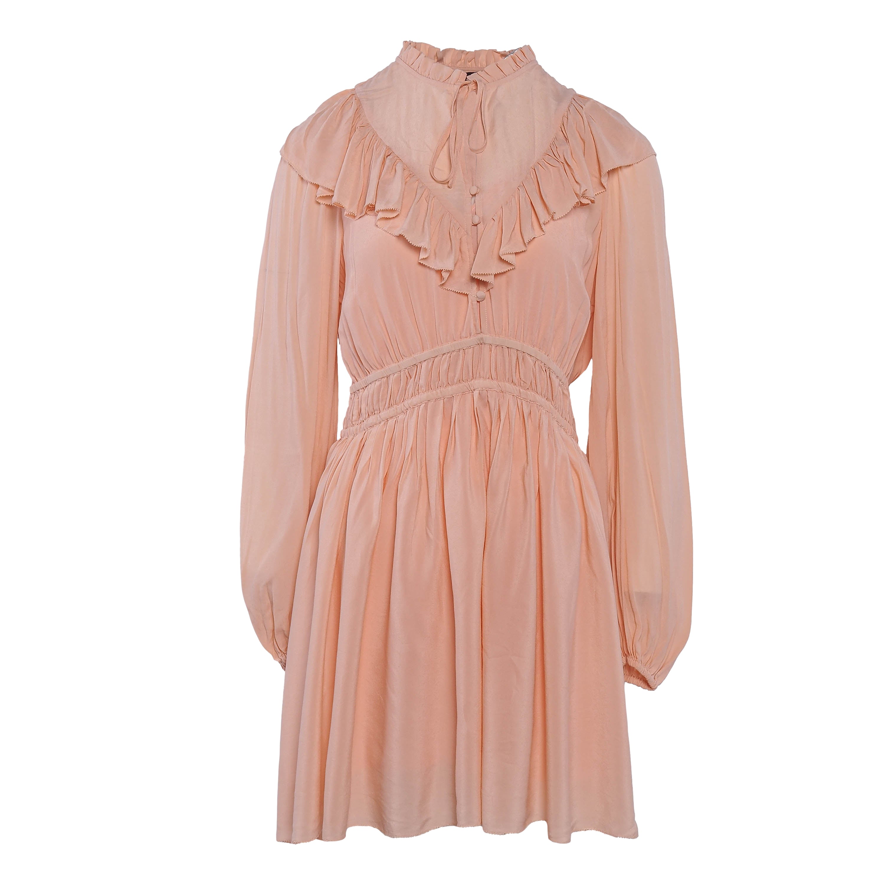 Maje Women's Pink Viscose Ruffle Short Dress Size 38 FR 10 UK 6 US MFPRO02125