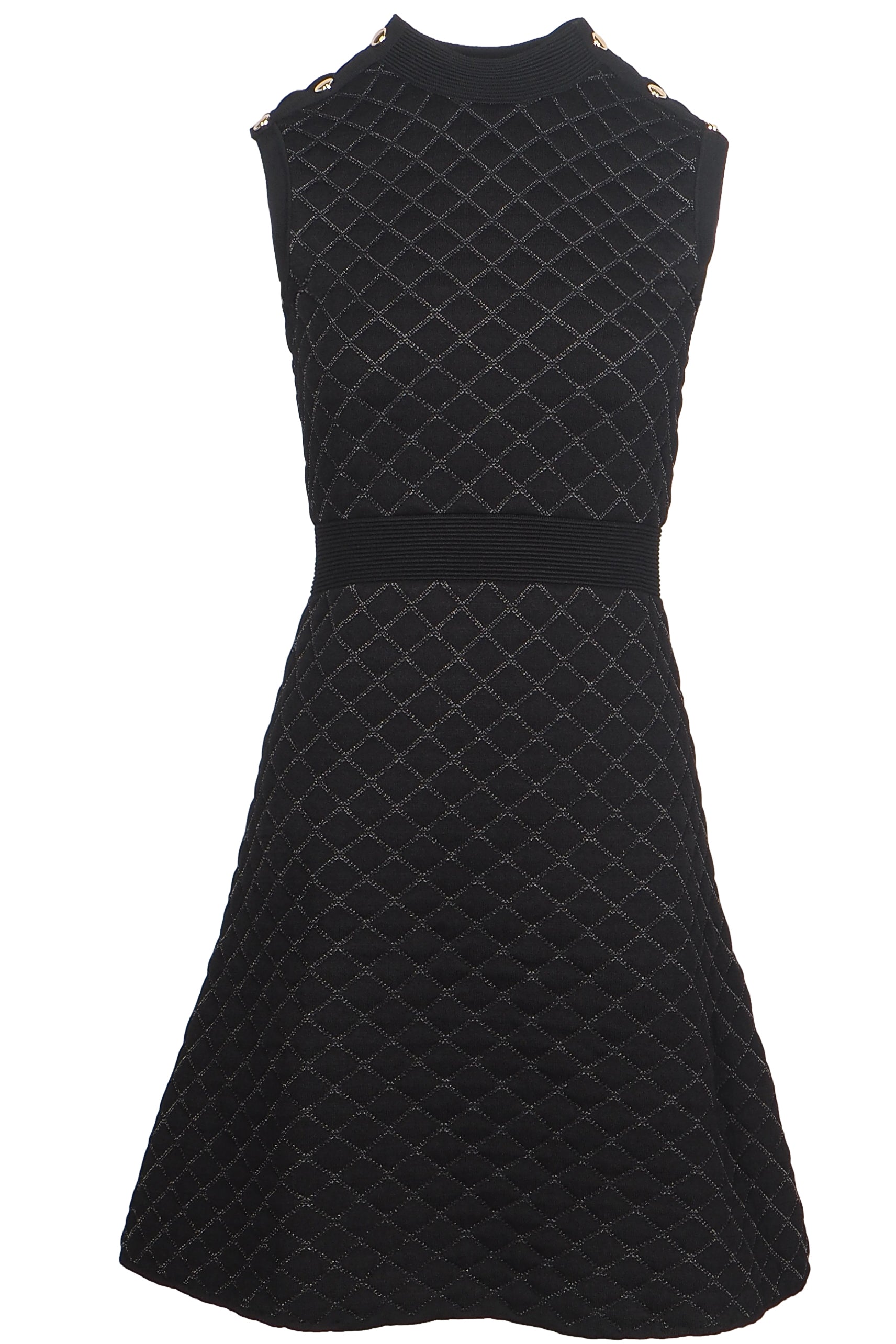 Sandro Women's Black Knit Quilted Short Dress Size 34 FR 6 UK 2 US SFPRO01363