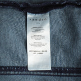 Sandro Paris Blaue Jeansjacke mit Strasssteinen für Damen, Größe 34FR, 6UK, 2US, SFPCM00241