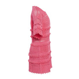 Maje Women's Pink Crochet Knit Short Dress Size 40 FR 12 UK 8 US MFPRO02497