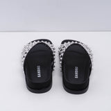 Sandro Sandals Slides Mules Silver Metallic MULLY Studded UK 3 EU 36 Spring
