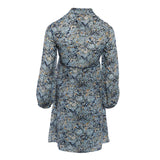 Maje Blaues, kurzes Chiffonkleid mit Blumenmuster für Damen, Größe 34 FR, 6 UK, 2 US, MFPRO01954