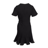 Sandro Women's Black Ruffle Cut Out Short Dress Size 36 FR 8 UK4 US SFPRO02477