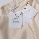 Sandro Paris Beigefarbene Damenbluse mit langen Ärmeln aus 100 % Seide, Größe 0 XS 6 SFPCM00514
