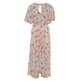 Maje Women's Ecru V-Neck Floral Long Dress Size 38 FR 10 UK 6 US MFPRO01527