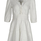 Sandro Women's Ecru Broderie Anglaise Dress Size 36 FR 8 UK 4 US SFPRO02192