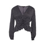 Maje Schwarze Damenbluse mit Langarm und Aufdruck, Größe 36 (FR), 4 (UK), 4 (US), MFPTO00806