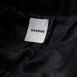 Sandro Women's Navy Hooded Wool Blend Coat Size 42 FR 14 UK 10 US SFPOU00602