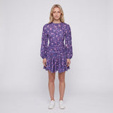 Maje Women's Purple Floral Flowing Short Dress Size 40 FR 12 UK 8 US MFPRO02586