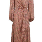 Maje Women's Pink Floral Draped Satin Dress Size 36 FR 8 UK 4 US MFPRO02652