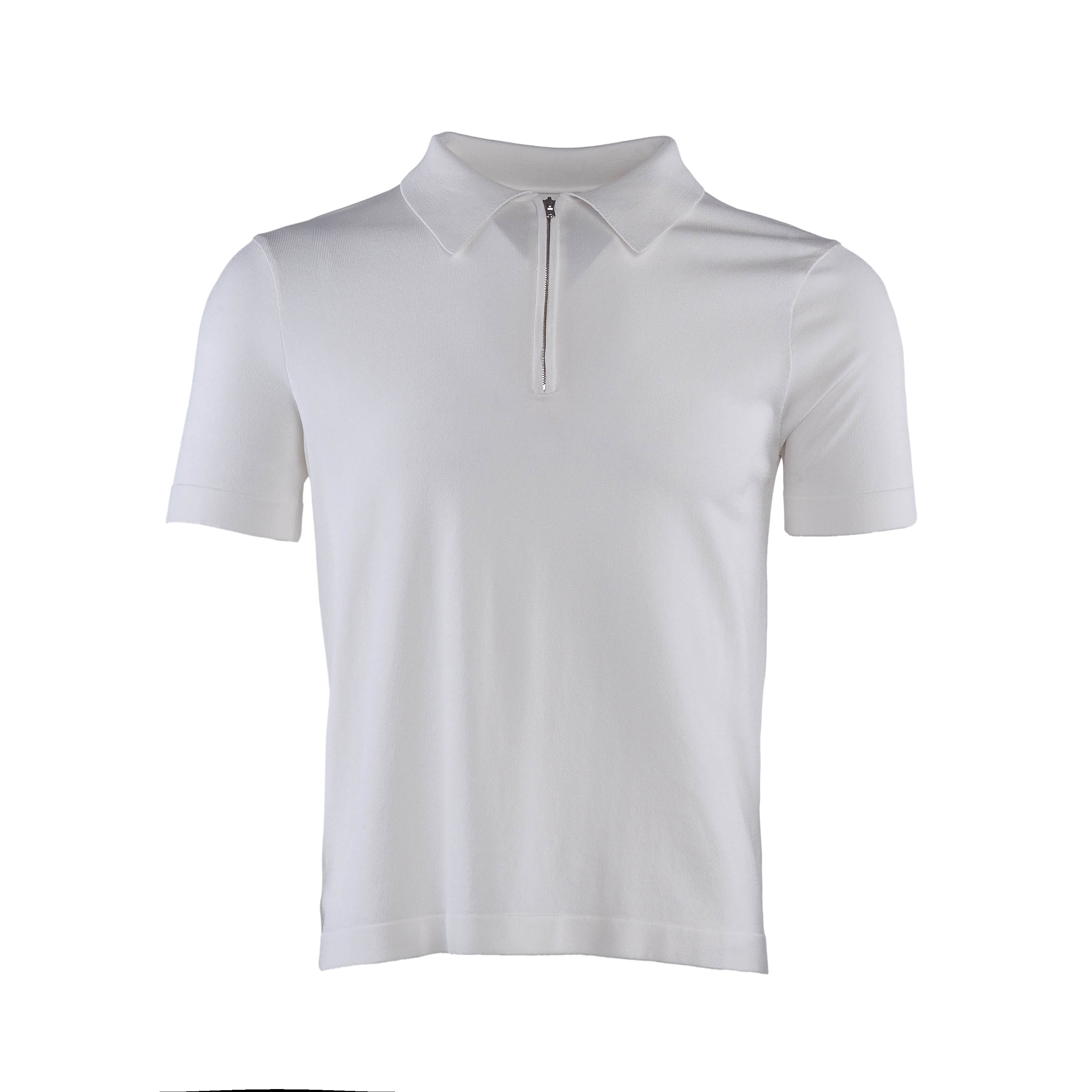 Sandro Paris Men's Ecru Knit Zip Short Sleeve Polo Shirt Size S SHPTR00344