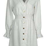 Sandro Women's White Smocked Short Dress Size 38 FR 10 UK 6 US SFPRO02388