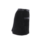 Maje Women's Black Velvet Vinyl Tweed Short Skirt Size 36 FR 8 UK 4US MFPJU00889