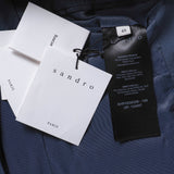 Sandro Paris Men's Blue 100% Virgin Wool Suit Jacket Size 48 FR 38 UK SHPVE00358
