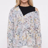 Maje Women's Multicolor Long Sleeve Floral Blouse Size 38 FR 10UK 6US MFPTO00581