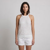 Sandro Women's White Knit Beaded Sleeveless Top Size 36 FR 8 UK 6 US SFPPU02126