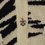 Maje Women's Yellow Zebra Print Cardigan Size 38 FR 10 UK 6 US MFPCA00345