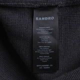 Sandro Women's Grey Logo Wool Blend Cardigan Size 42 FR 14 UK 10 US SFPCA00699