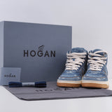 Hogan Men's Blue H630 Basket Jeans Sneakers Size 42 EU 8 UK 9.5 US