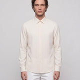 Sandro Men's Ecru Long Sleeve Flowing Shirt Size L SHPCM01045